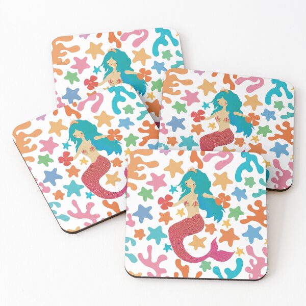 Item preview, Cute Retro Mermaid With Blue Hair And Red Tail  designed and sold by Karin Taylor.