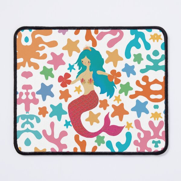 Item preview, Cute Retro Mermaid With Blue Hair And Red Tail designed and sold by Karin Taylor.