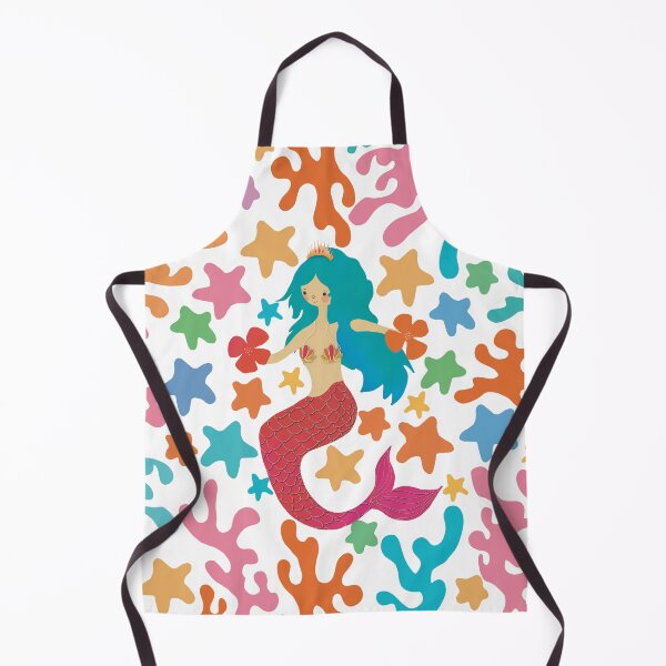 Item preview, Cute Retro Mermaid With Blue Hair And Red Tail designed and sold by Karin Taylor.
