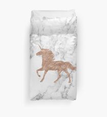 Rosen-Goldmarmor-Einhorn Bettbezug