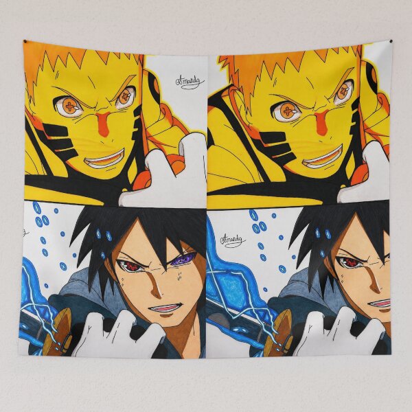 Item preview, Naruto and Sasuke vs Momoshiki designed and sold by Amanda-Drawing.