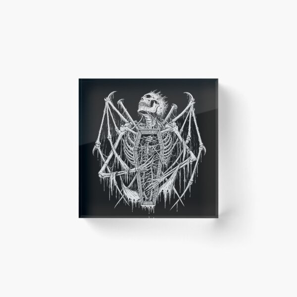 Item preview, Gothic Skeleton Bat Coffin | Dark Horror Tattoo Style | Skull Bat Wings | Metal Goth Halloween Design designed and sold by flowerpower999.