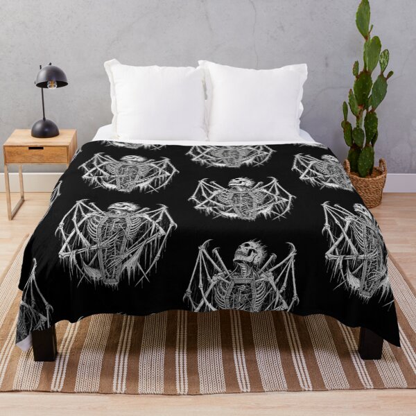 Item preview, Gothic Skeleton Bat Coffin | Dark Horror Tattoo Style | Skull Bat Wings | Metal Goth Halloween Design designed and sold by flowerpower999.