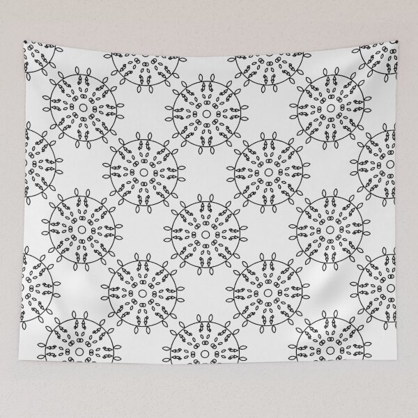 Item preview, Black and white Geometric Mandala Seamless Pattern  designed and sold by ArtBySaMandala.