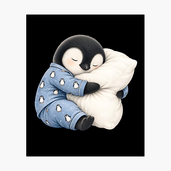 Item preview, Penguin Sleeping in Cute Pajamas designed and sold by a-turner-paint.