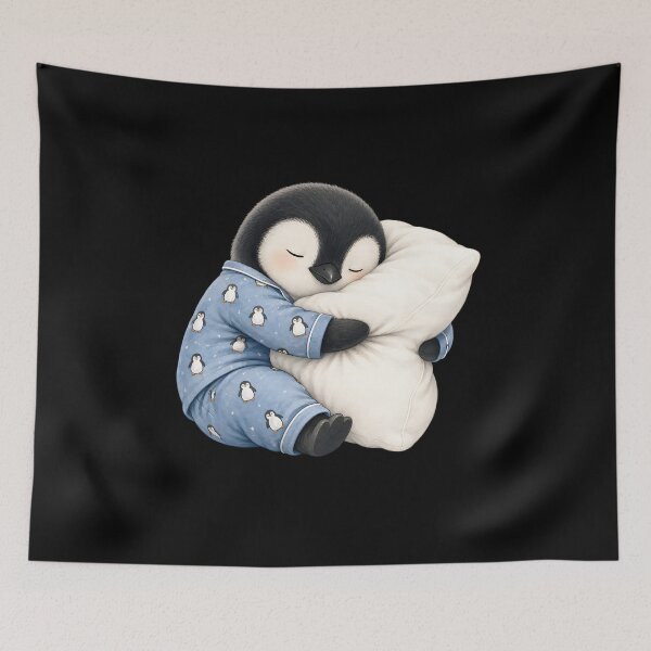 Item preview, Penguin Sleeping in Cute Pajamas designed and sold by a-turner-paint.