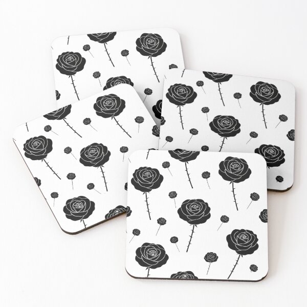 Item preview, White Outline Black Roses — Transparent Pattern designed and sold by Bondingbonding.