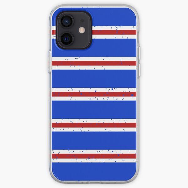 Rangers Red White Blue Bar Scarf Design iPhone Soft Case