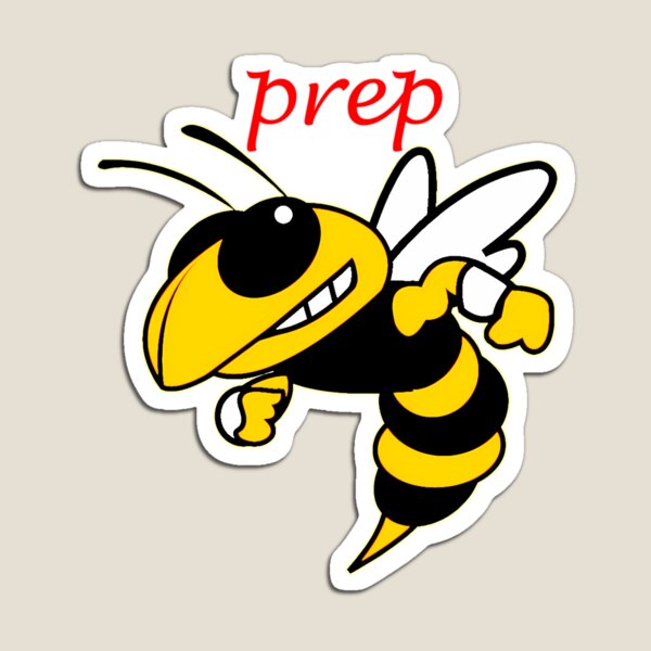 Item preview, Prep Red Cursive Typography Yellow Hornet Mascot designed and sold by Dulliyo.