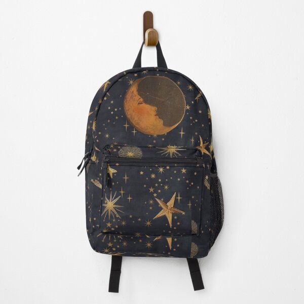 Item preview, Vintage Celestial Moon Face & Shooting Stars - Whimsigoth Print designed and sold by BrontesWhimsyStore.