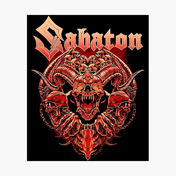 Item preview, Sabaton Horned Demon Skull Red Helmets Chains designed and sold by Dulliyo.