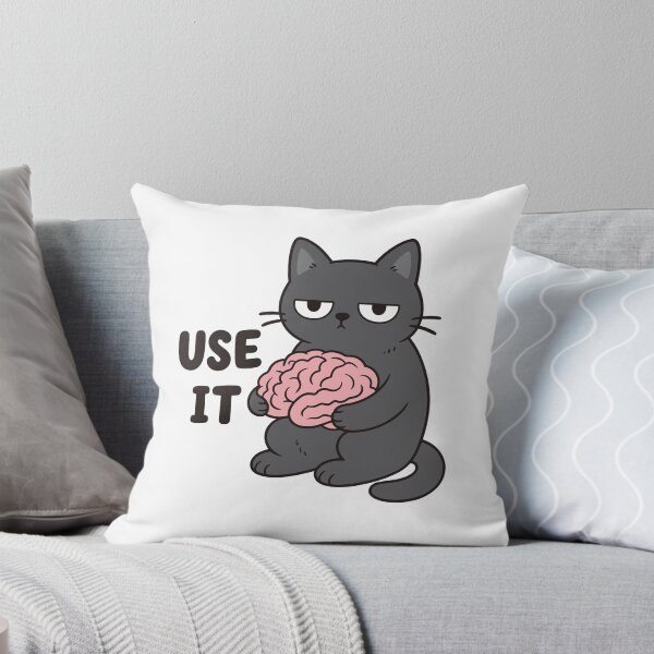 Item preview, Use It Grumpy Cat Brain – Funny Sarcastic Cat Sticker designed and sold by tindian.