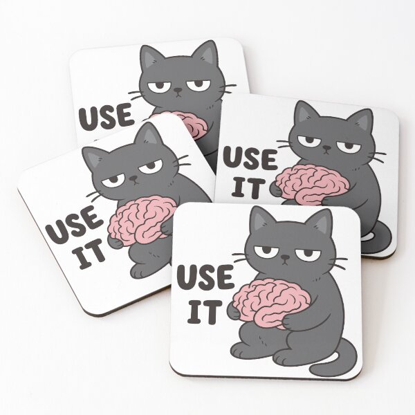 Item preview, Use It Grumpy Cat Brain – Funny Sarcastic Cat Sticker designed and sold by tindian.