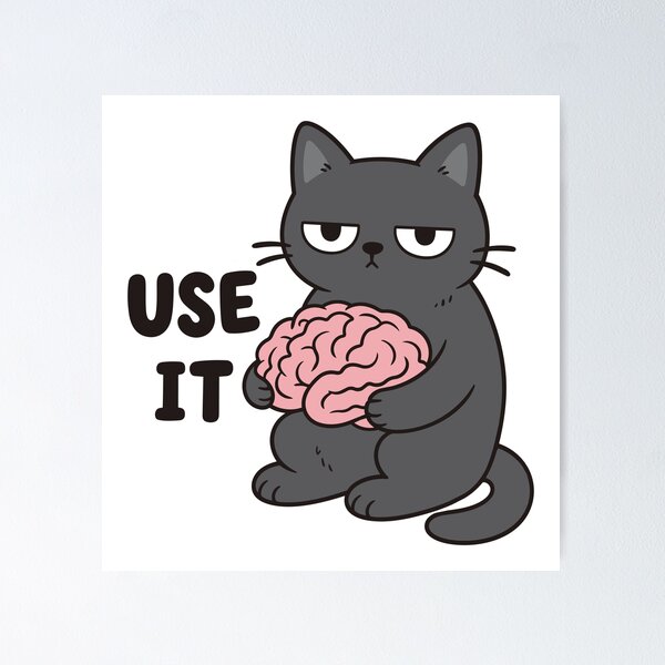 Item preview, Use It Grumpy Cat Brain – Funny Sarcastic Cat Sticker designed and sold by tindian.