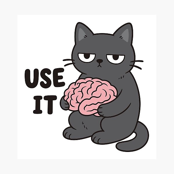 Item preview, Use It Grumpy Cat Brain – Funny Sarcastic Cat Sticker designed and sold by tindian.