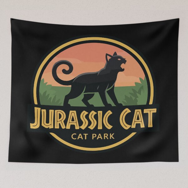 Item preview, Jurassic Cat Park Funny Black Cat Parody designed and sold by Brexmore3.