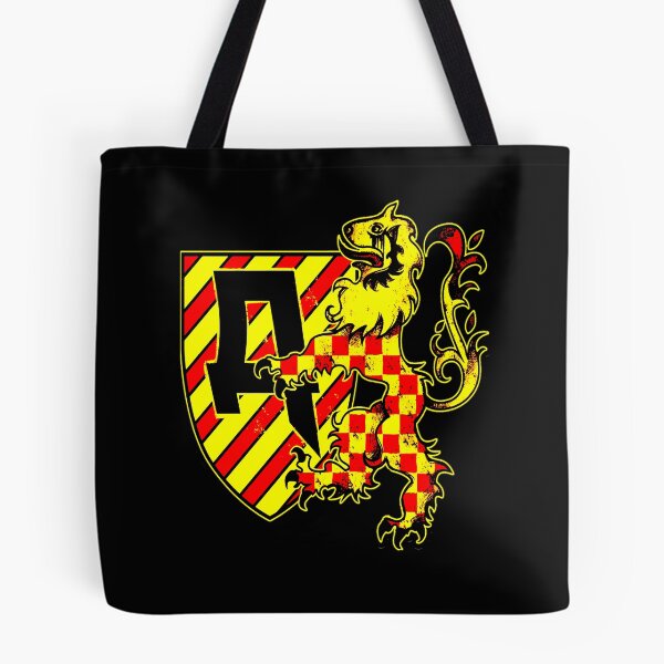 Item preview, Medieval Crest Shield Checkerboard Yellow Lion Distressed designed and sold by Dulliyo.
