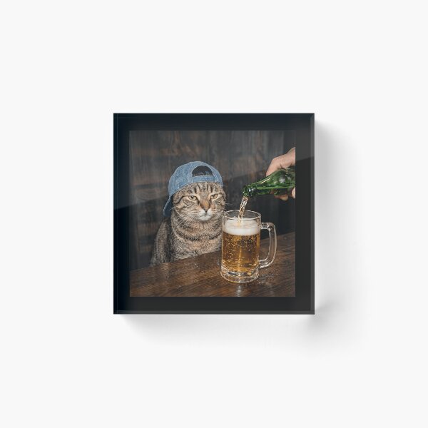Item preview, Funny Cat Drinking Beer Wearing Backwards Hat Graphic T-Shirt designed and sold by Aliaalerud.