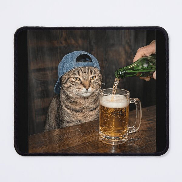 Item preview, Funny Cat Drinking Beer Wearing Backwards Hat Graphic T-Shirt designed and sold by Aliaalerud.