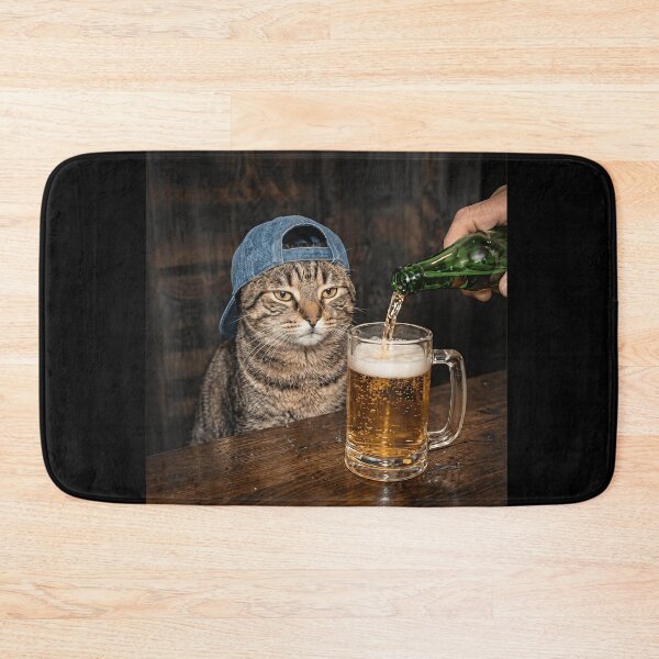 Item preview, Funny Cat Drinking Beer Wearing Backwards Hat Graphic T-Shirt designed and sold by Aliaalerud.