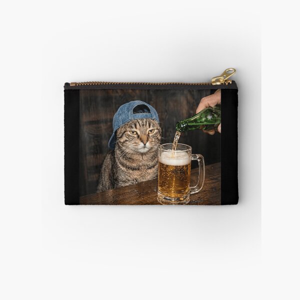 Item preview, Funny Cat Drinking Beer Wearing Backwards Hat Graphic T-Shirt designed and sold by Aliaalerud.