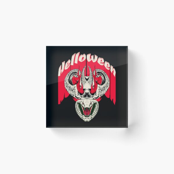Item preview, Helloween Horned Demon Skull Viper Snake Flames designed and sold by Dulliyo.