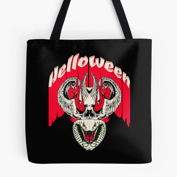 Item preview, Helloween Horned Demon Skull Viper Snake Flames designed and sold by Dulliyo.