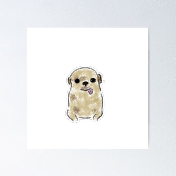Item preview, Funny Beige Pug With Tongue Out designed and sold by raun.draw.