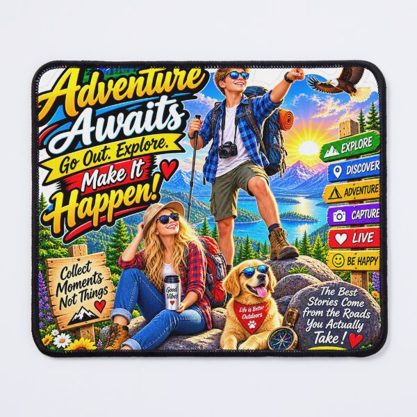Item preview, Adventure Awaits – Go Out, Explore & Make It Happen designed and sold by New Wave Artworks & Odds &Ends.