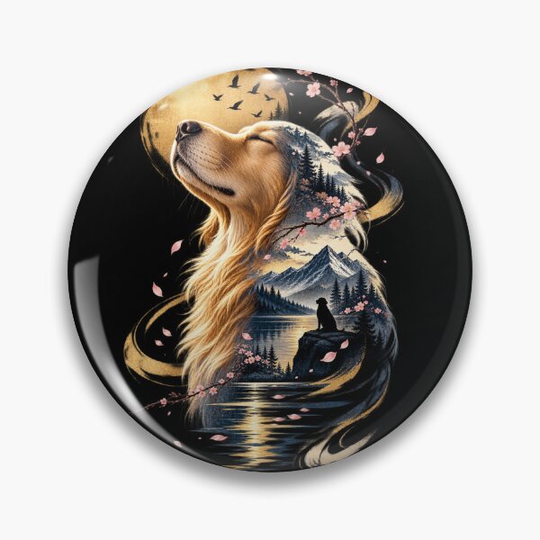 Item preview, Golden Retriever Nature Double Exposure - Mountain Spirit Dog designed and sold by GenZFashion000.