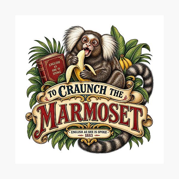 Item preview, To Craunch the Marmoset – English as She Is Spoke Victorian Humor designed and sold by Past in Threads.