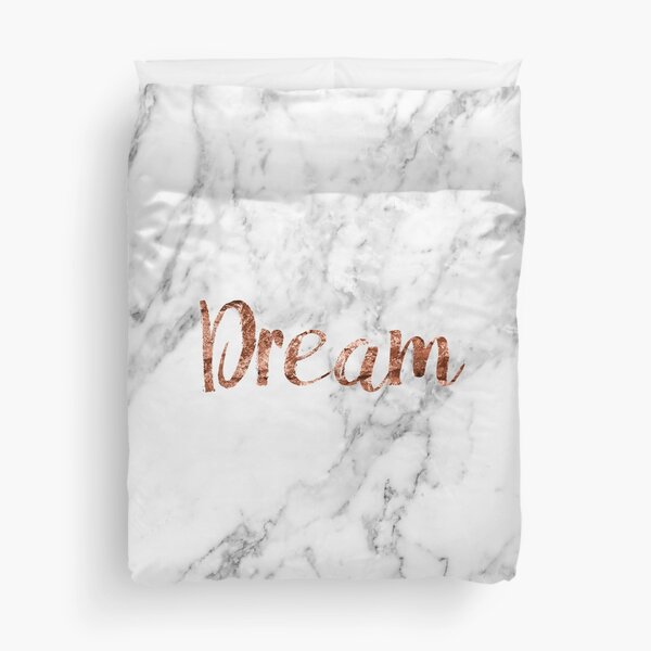 Rose gold on marble dream Duvet Cover