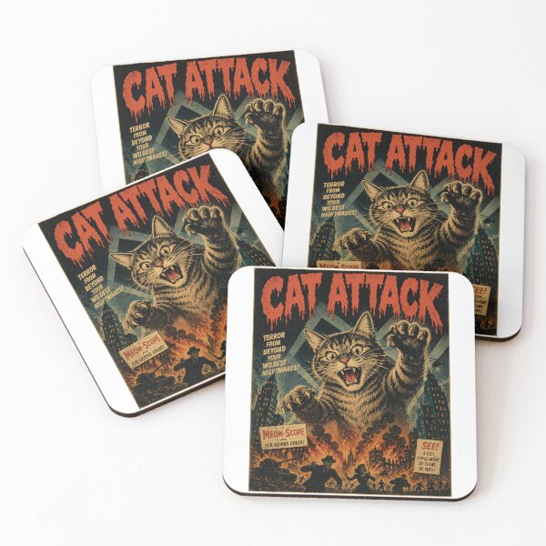 Item preview, Vintage Funny Big Cat Attack Movie Poster Humor designed and sold by WolfmanProphecy.