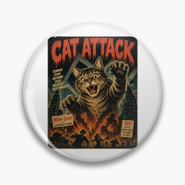Item preview, Vintage Funny Big Cat Attack Movie Poster Humor designed and sold by WolfmanProphecy.