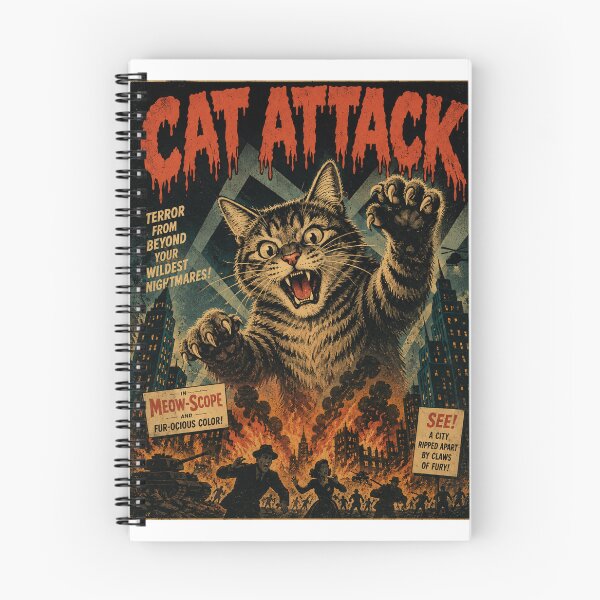 Item preview, Vintage Funny Big Cat Attack Movie Poster Humor designed and sold by WolfmanProphecy.