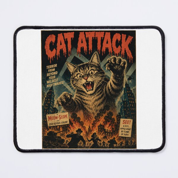 Item preview, Vintage Funny Big Cat Attack Movie Poster Humor designed and sold by WolfmanProphecy.