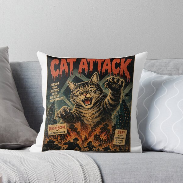 Item preview, Vintage Funny Big Cat Attack Movie Poster Humor designed and sold by WolfmanProphecy.