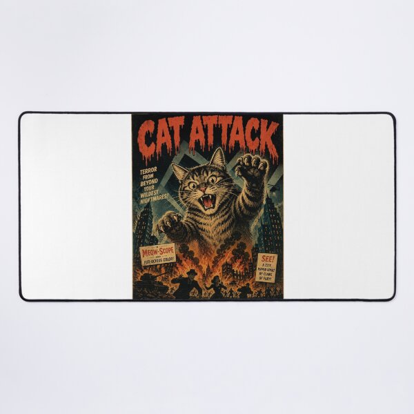 Item preview, Vintage Funny Big Cat Attack Movie Poster Humor designed and sold by WolfmanProphecy.
