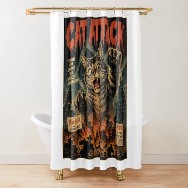 Item preview, Vintage Funny Big Cat Attack Movie Poster Humor designed and sold by WolfmanProphecy.