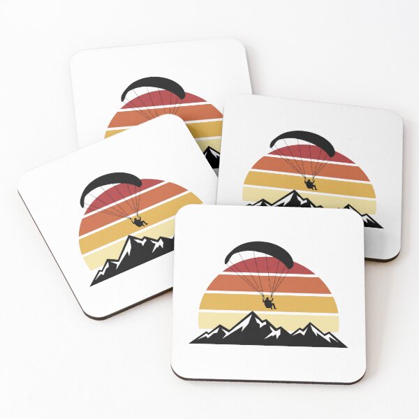 Item preview,  Retro Paraglider Silhouette Mountain Sunset Adventure Art designed and sold by pattman.