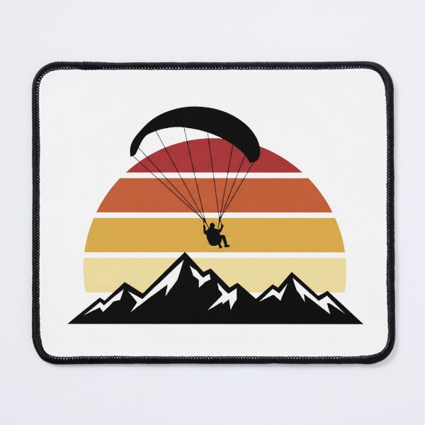 Item preview, Retro Paraglider Silhouette Mountain Sunset Adventure Art designed and sold by pattman.