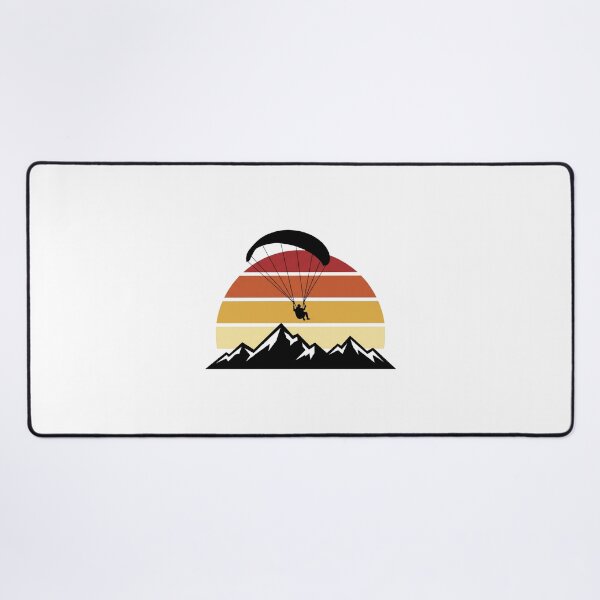 Item preview, Retro Paraglider Silhouette Mountain Sunset Adventure Art designed and sold by pattman.