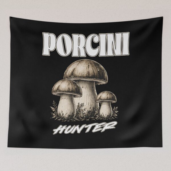 Item preview, Porcini Hunter Mushroom Foraging Mycology Vintage Porcini Hunter King Bolete Foraging Art  designed and sold by Jt41.