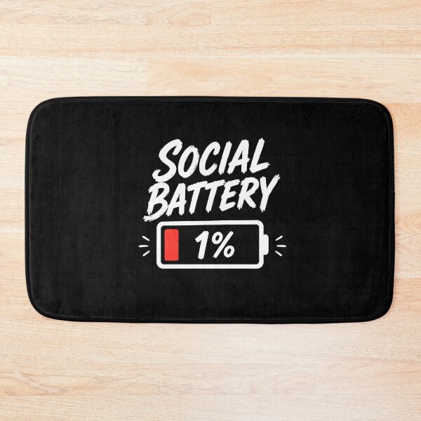 Item preview, Social Battery 1% – Funny Introvert Drained Energy Quote designed and sold by Abidel.