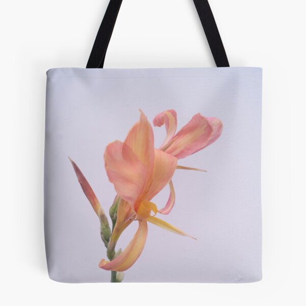 Item preview, apricot, peach, or salmon-colored Canna Lilies designed and sold by ROSE ANN BANILAR.