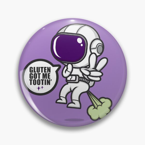 Item preview, Gluten Got Me Tootin Funny Kawaii Astronaut Fart Pun designed and sold by artworkathome.