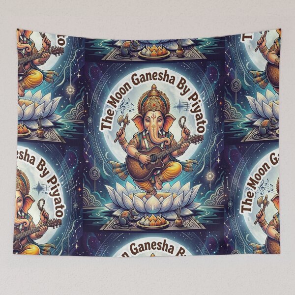 Item preview, "Spiritual Moon Ganesha Art - Meditating Elephant God Design by PIYATO ARTIST designed and sold by PIYATO941DESIGN.