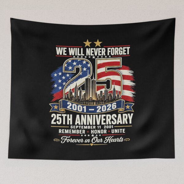 Aperçu de l'œuvre 25e anniversaire du 11 septembre 2001, Jour du Souvenir, Drapeau des États-Unis créée et vendue par ZephyrCove.