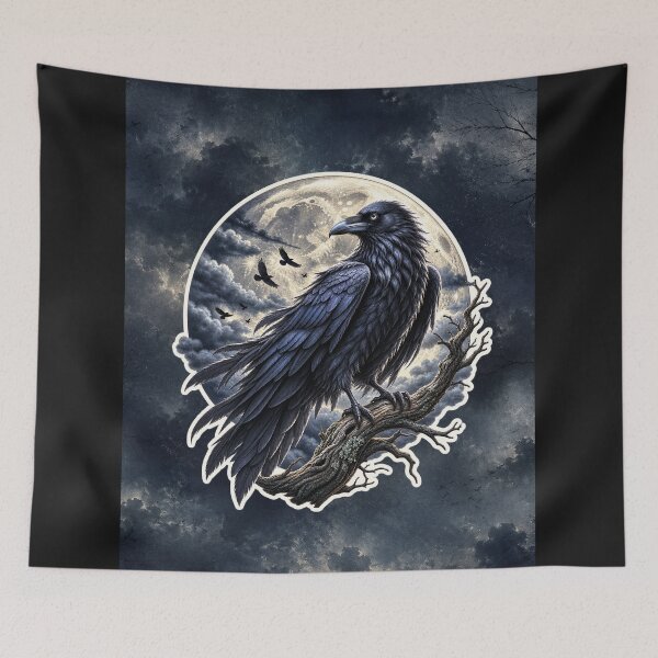 Item preview, Dramatic Raven against a moon designed and sold by TXLou.