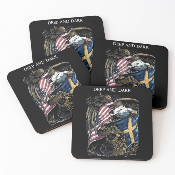 Item preview, Deep And Dark Eagle Skull USA Swedish Flag designed and sold by peterelvis.